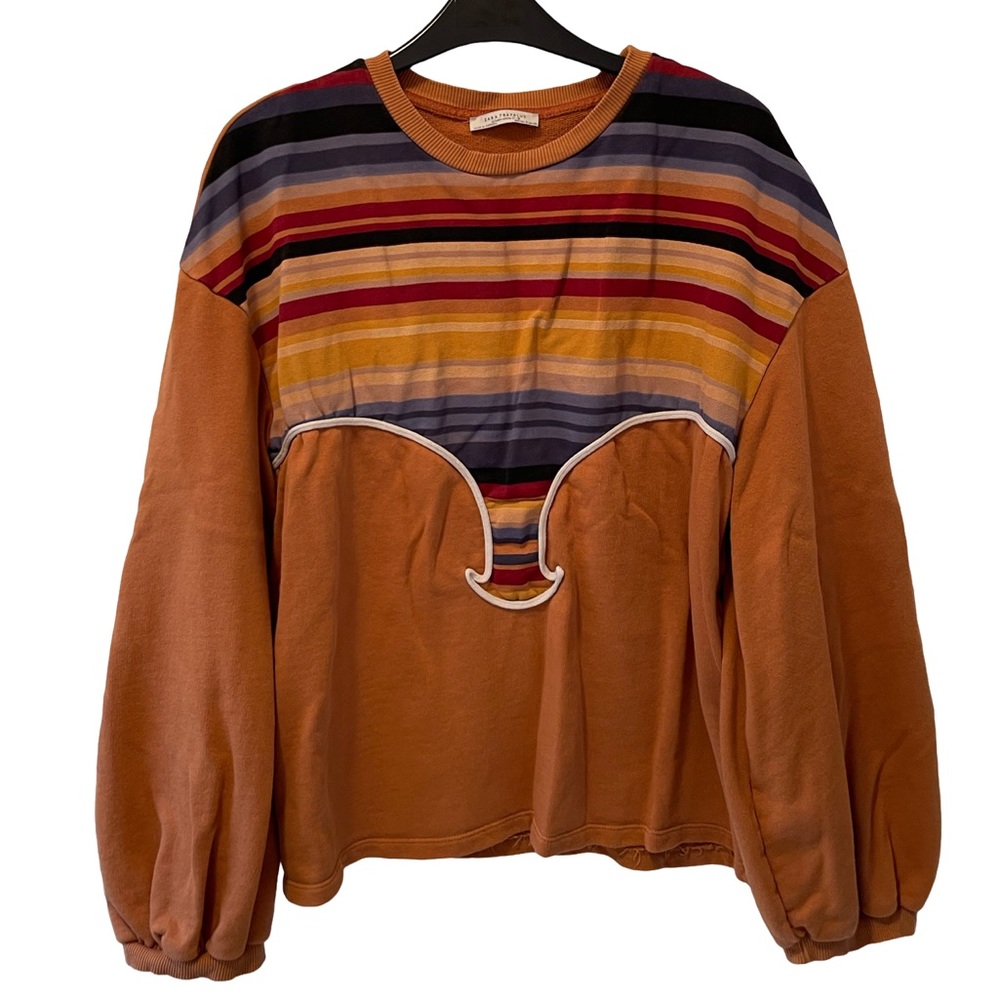 Western style sweater balloon sleeves